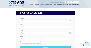 Open a new account at XTrade