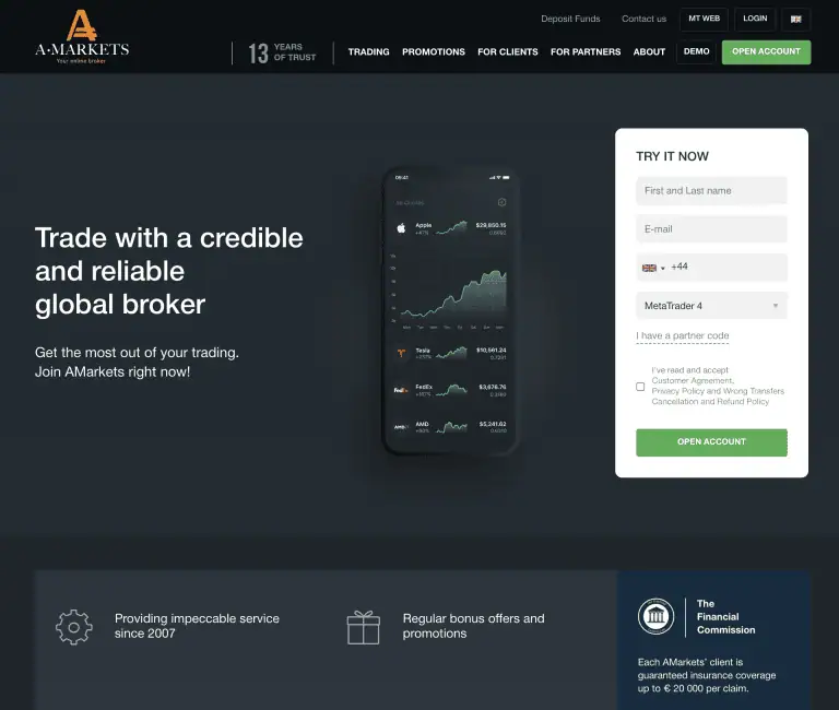 AMarkets screenshot