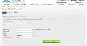 open a new account at Avatrade