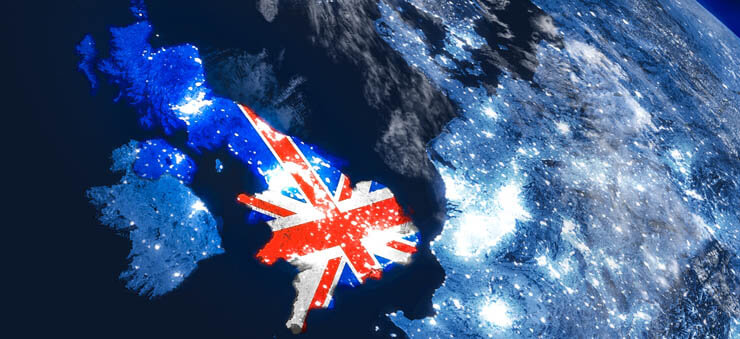 UK flag and map